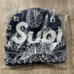 Blue Paisley Supreme Bog Logo Beanie